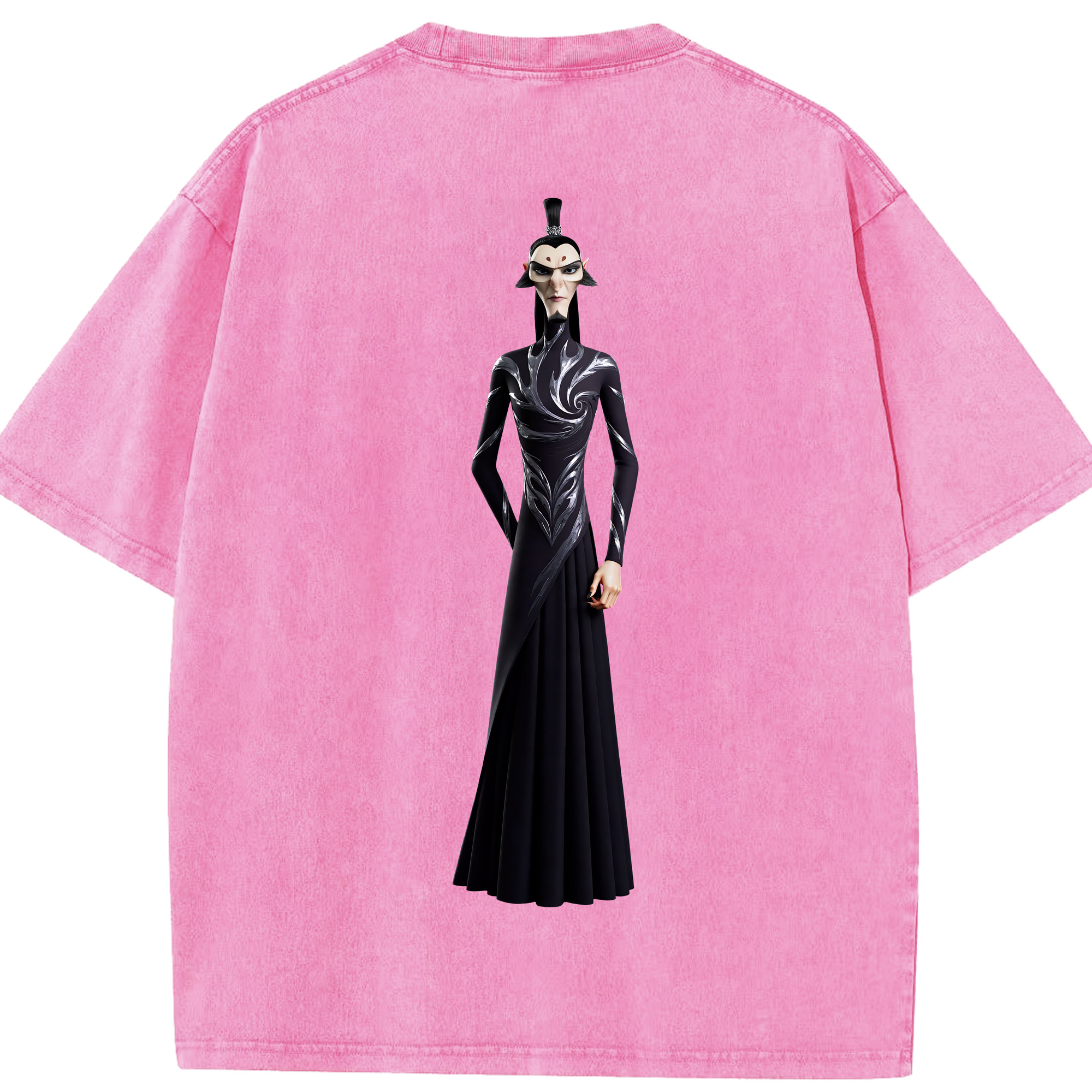 （画像用） Ne Zha 2 ナタ 魔童の大暴れ 綿100% ヴィンテージ風 半袖Tシャツ（背面プリント）